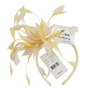 Yellow Feather Fascinator Headband by